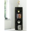 Basicwise Durable 4-Tier Wooden Corner Bookshelf, Perfect for Tiny Home, Shelves for Bedroom, Classroom, Black QI003553.BK
